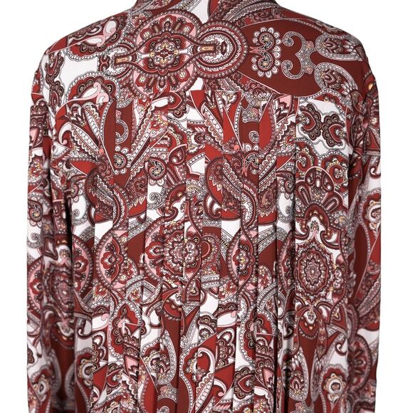 Chico's Women's Shirt Button Up Multicolor Paisley Pleated Tunic Top 4 XXL/20 - Picture 6 of 9